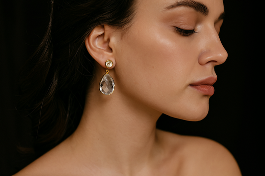 Bianca crystal teardrop earrings