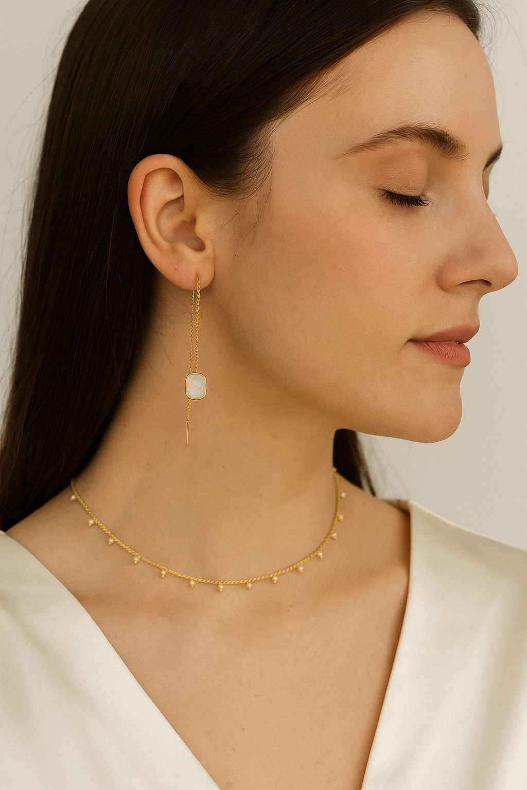 Luna thread drop earrings