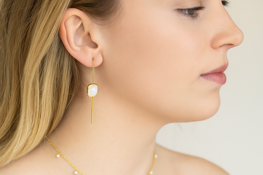 Luna thread drop earrings