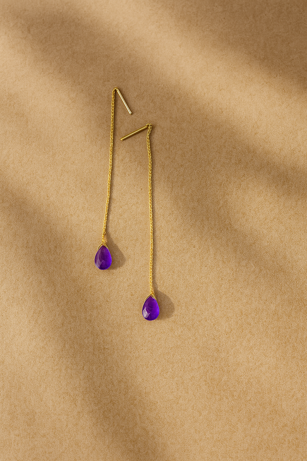 Viola thread drop earrings